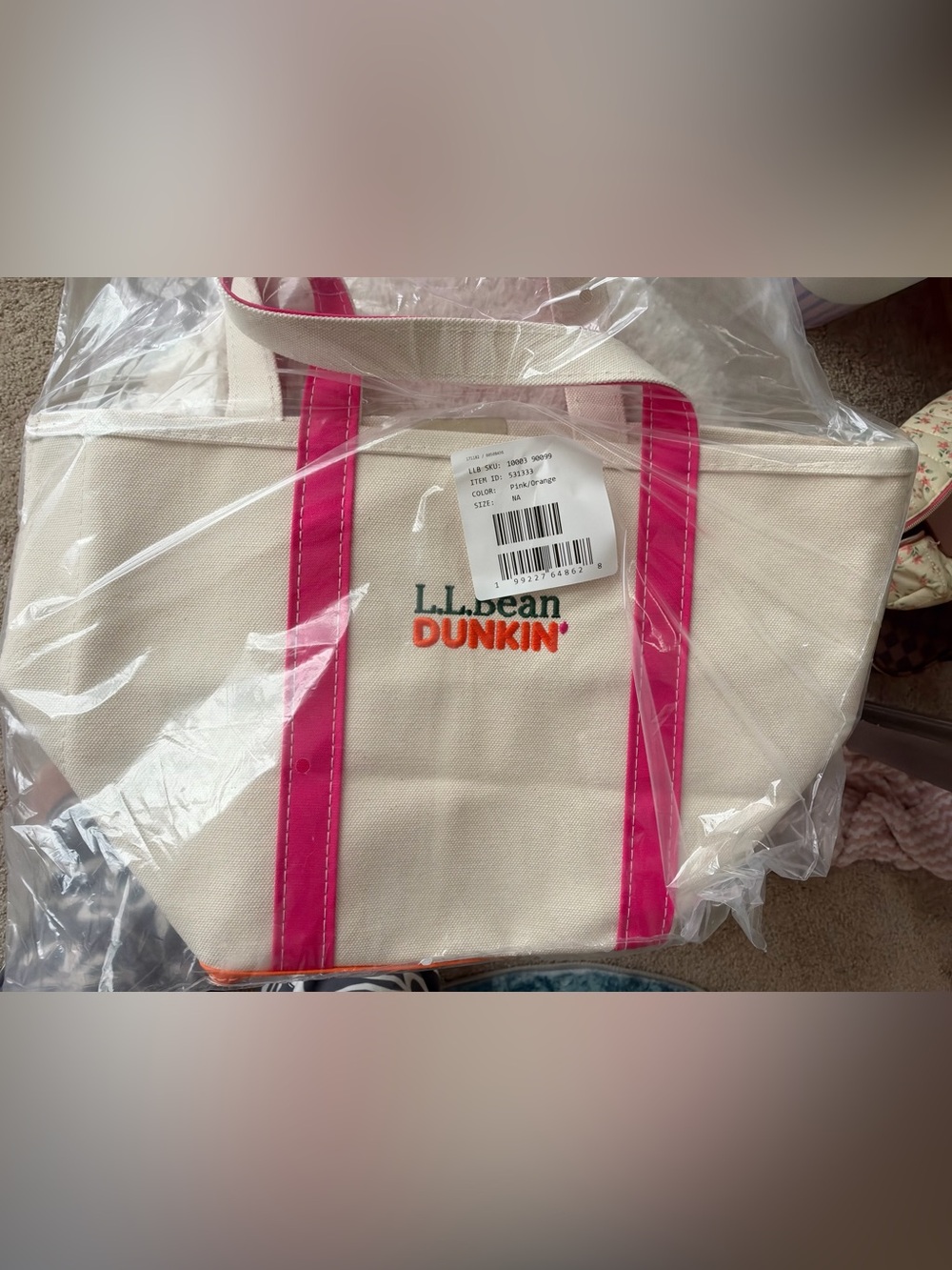 L.L.Bean collab with Dunkin canvas tote